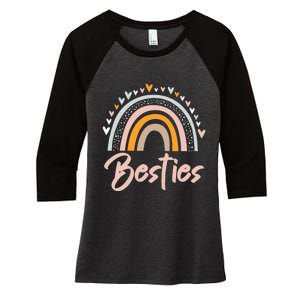 Besties BFF Heart Best Friends Bestie Women's Tri-Blend 3/4-Sleeve Raglan Shirt