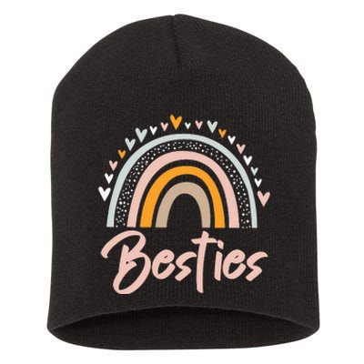 Besties BFF Heart Best Friends Bestie Short Acrylic Beanie