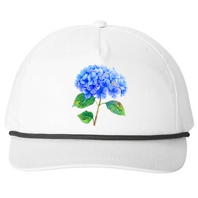 Beautiful Blue Hydrangea Flowers Snapback Five-Panel Rope Hat