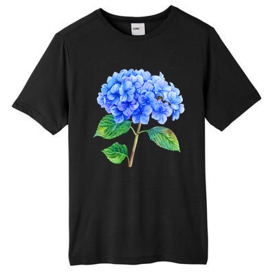 Beautiful Blue Hydrangea Flowers Tall Fusion ChromaSoft Performance T-Shirt