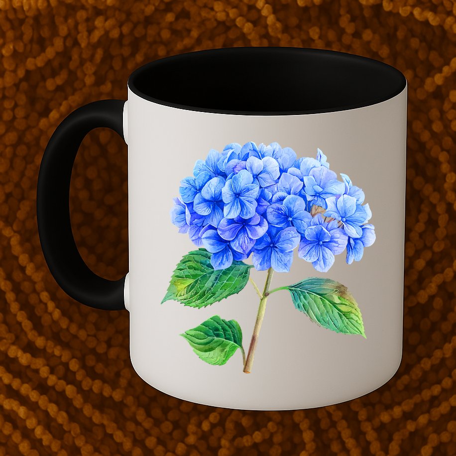 Beautiful Blue Hydrangea Flowers Mug