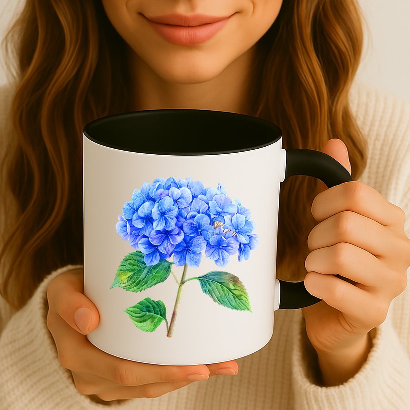 Beautiful Blue Hydrangea Flowers Mug