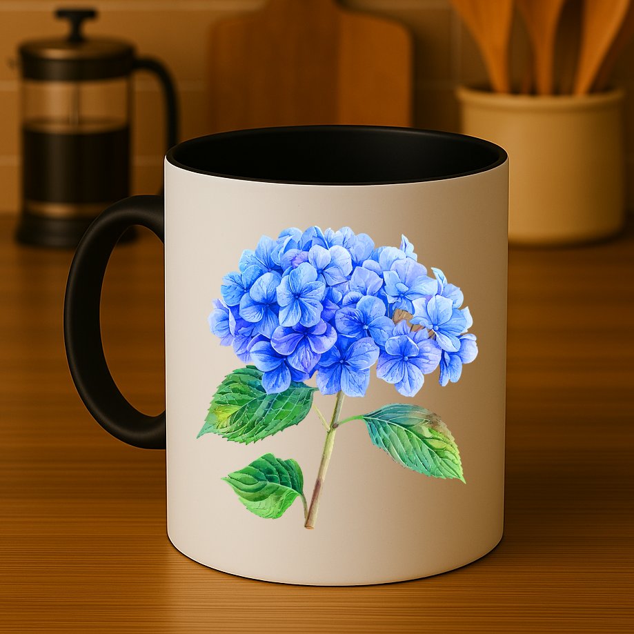 Beautiful Blue Hydrangea Flowers Mug