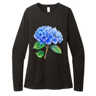 Beautiful Blue Hydrangea Flowers Womens CVC Long Sleeve Shirt