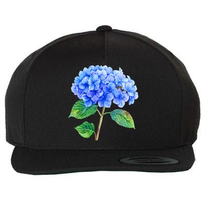 Beautiful Blue Hydrangea Flowers Wool Snapback Cap