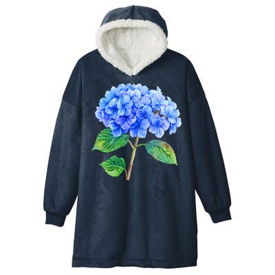 Beautiful Blue Hydrangea Flowers Hooded Wearable Blanket