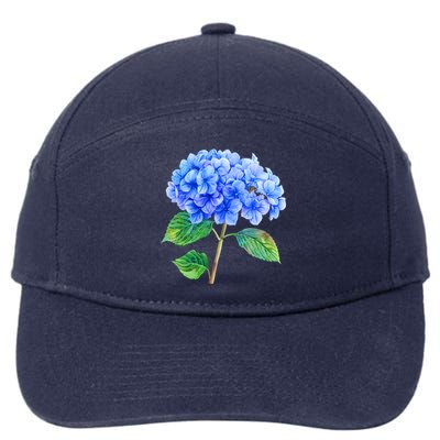 Beautiful Blue Hydrangea Flowers 7-Panel Snapback Hat