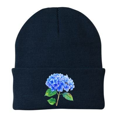 Beautiful Blue Hydrangea Flowers Knit Cap Winter Beanie