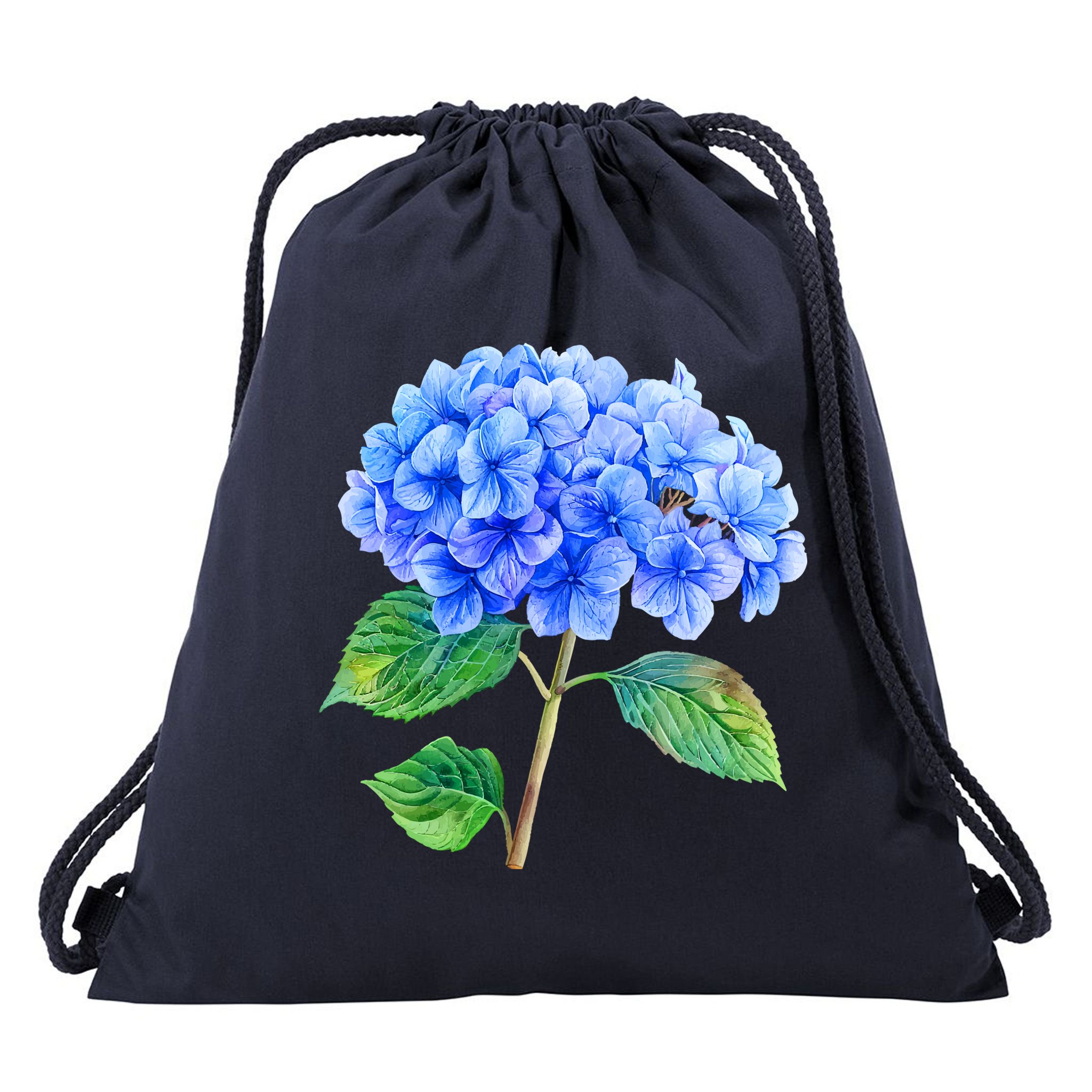 Beautiful Blue Hydrangea Flowers Drawstring Bag