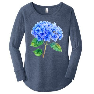 Beautiful Blue Hydrangea Flowers Women's Perfect Tri Tunic Long Sleeve Shirt