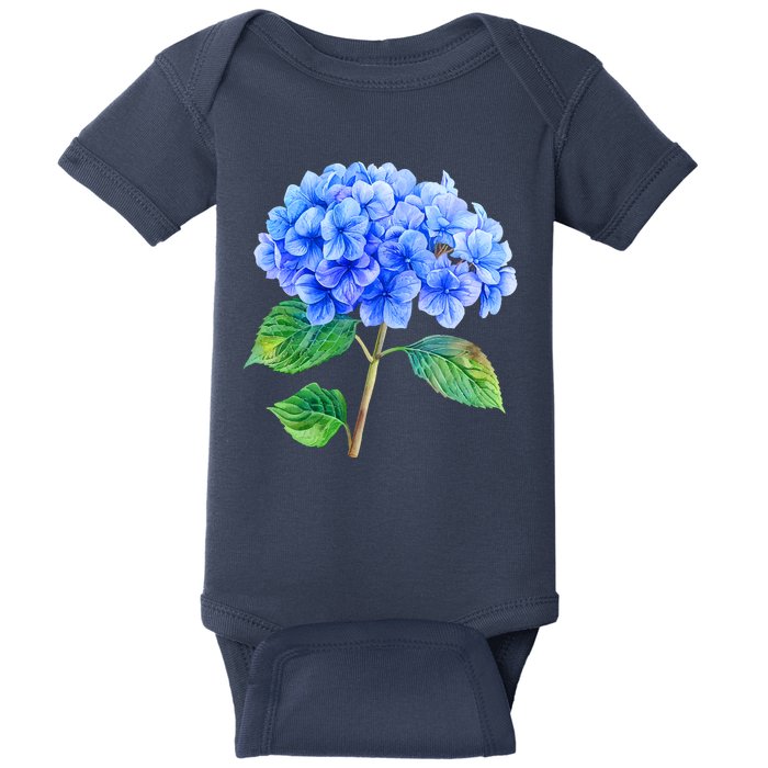 Beautiful Blue Hydrangea Flowers Baby Bodysuit