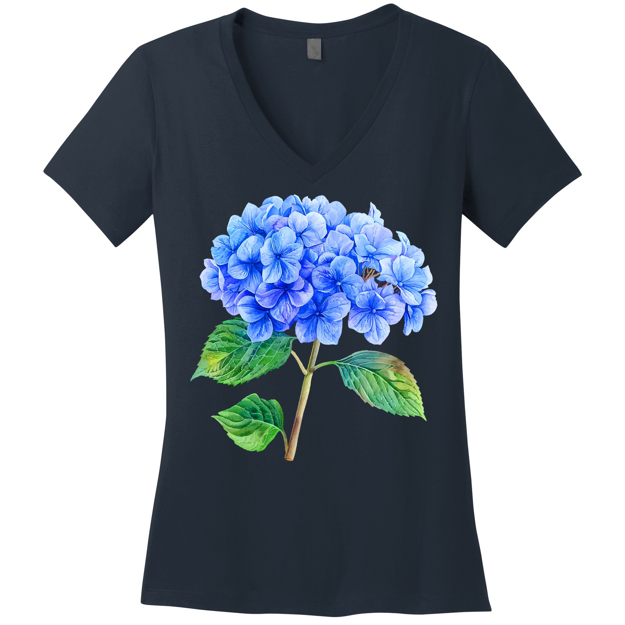 Beautiful Blue Hydrangea Flowers Women's V-Neck T-Shirt