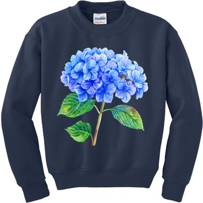 Beautiful Blue Hydrangea Flowers Kids Sweatshirt