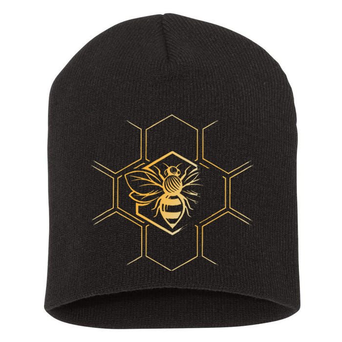 Beekeeper Beekeeping Honeycomb Love For Bees Short Acrylic Beanie