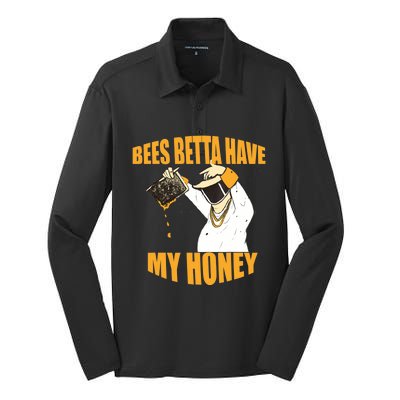 BEES BETTA HAVE MY HONEY For Beekeepers And Honey Fans Silk Touch Performance Long Sleeve Polo