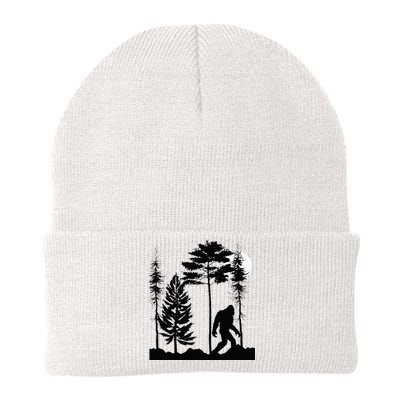 Bigfoo Bigfoot Hiding In Forest At Night Sasquatch Knit Cap Winter Beanie