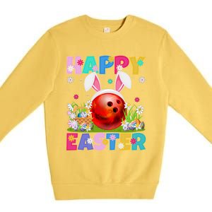 Bowling Ball Happy Easter Bunny Bowling Ball Easter Sunday Gift Premium Crewneck Sweatshirt