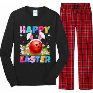 Bowling Ball Happy Easter Bunny Bowling Ball Easter Sunday Gift Long Sleeve Pajama Set