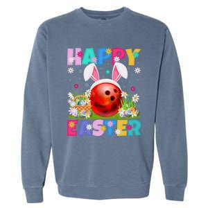 Bowling Ball Happy Easter Bunny Bowling Ball Easter Sunday Gift Garment-Dyed Sweatshirt