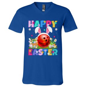 Bowling Ball Happy Easter Bunny Bowling Ball Easter Sunday Gift V-Neck T-Shirt