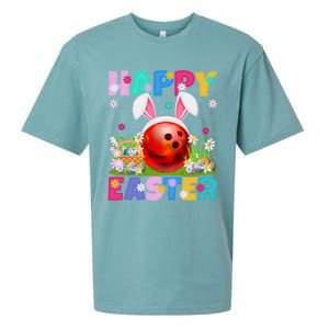 Bowling Ball Happy Easter Bunny Bowling Ball Easter Sunday Gift Sueded Cloud Jersey T-Shirt