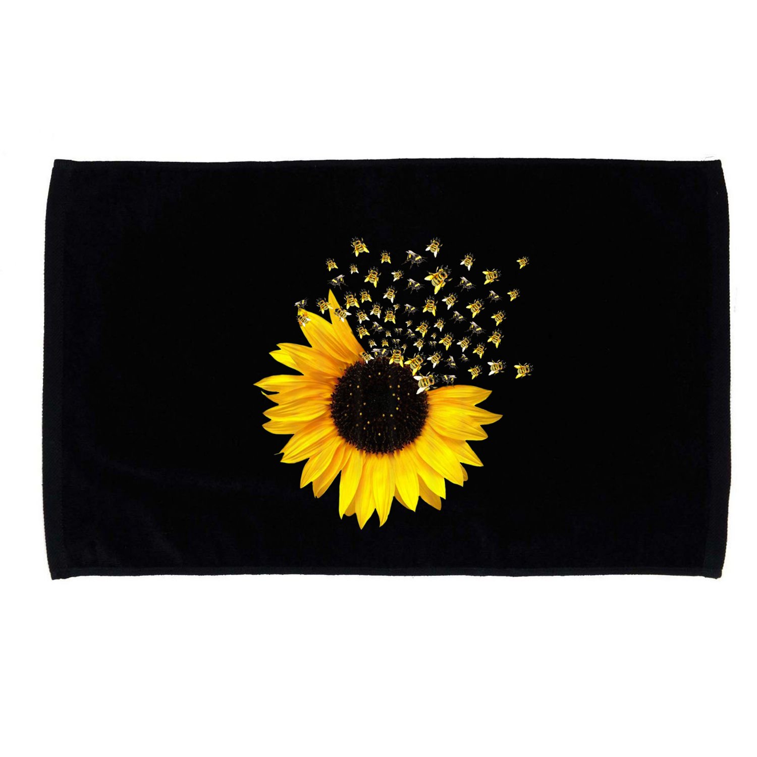 Bumble Bee Honey Bees Bee Lover Sunflower Yellow Flowers Gift Microfiber Hand Towel