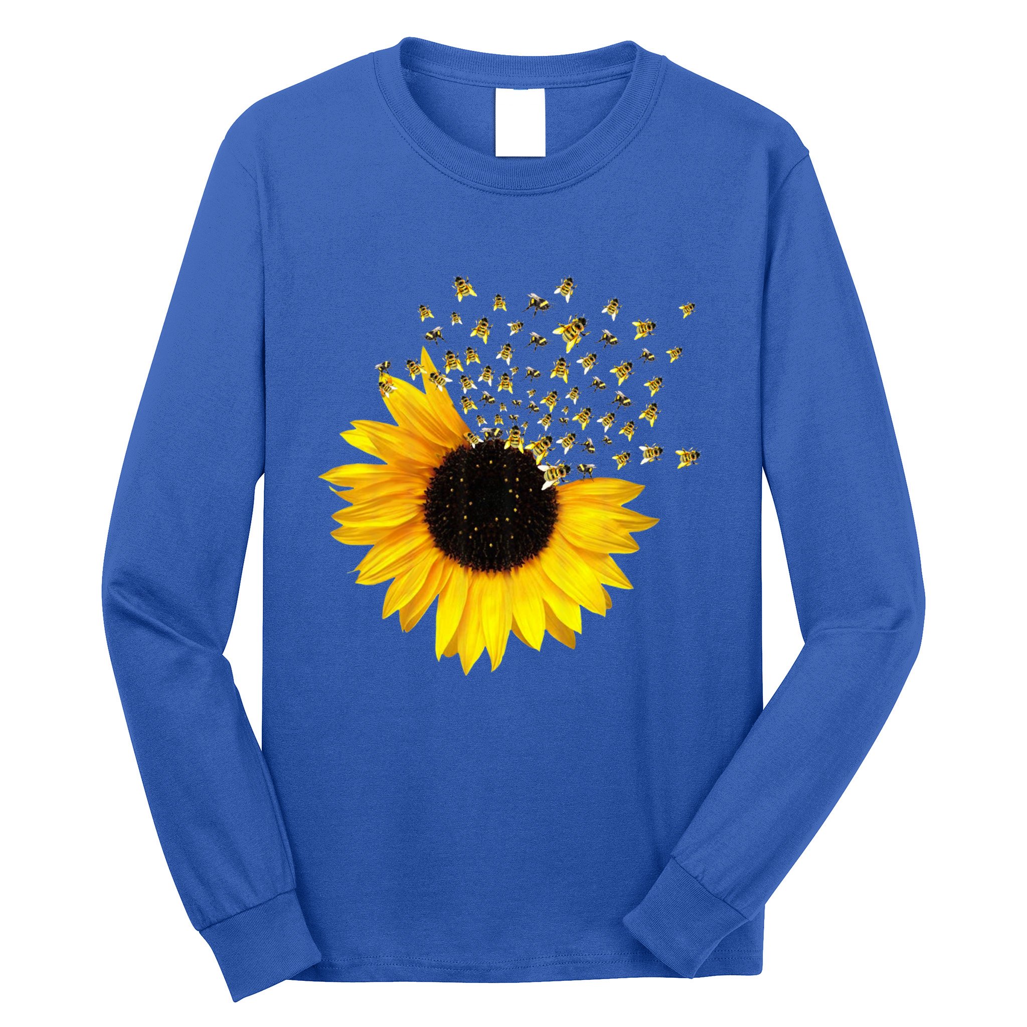 Bumble Bee Honey Bees Bee Lover Sunflower Yellow Flowers Gift Long Sleeve Shirt