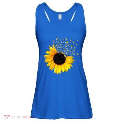 Bumble Bee Honey Bees Bee Lover Sunflower Yellow Flowers Gift Ladies Essential Flowy Tank
