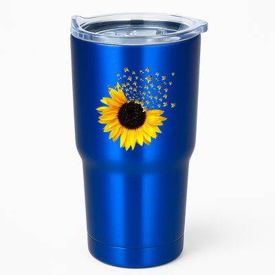 Bumble Bee Honey Bees Bee Lover Sunflower Yellow Flowers Gift Tumbler