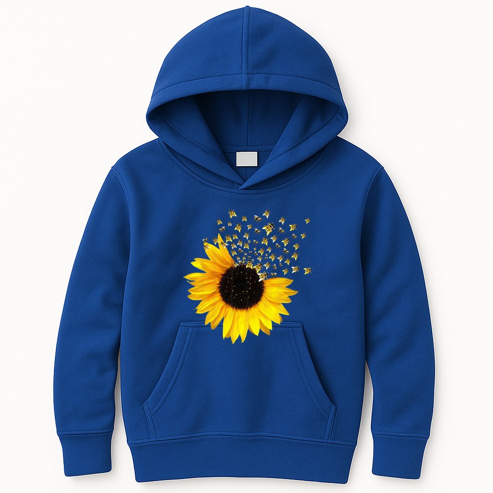 Bumble Bee Honey Bees Bee Lover Sunflower Yellow Flowers Gift Kids Hoodie