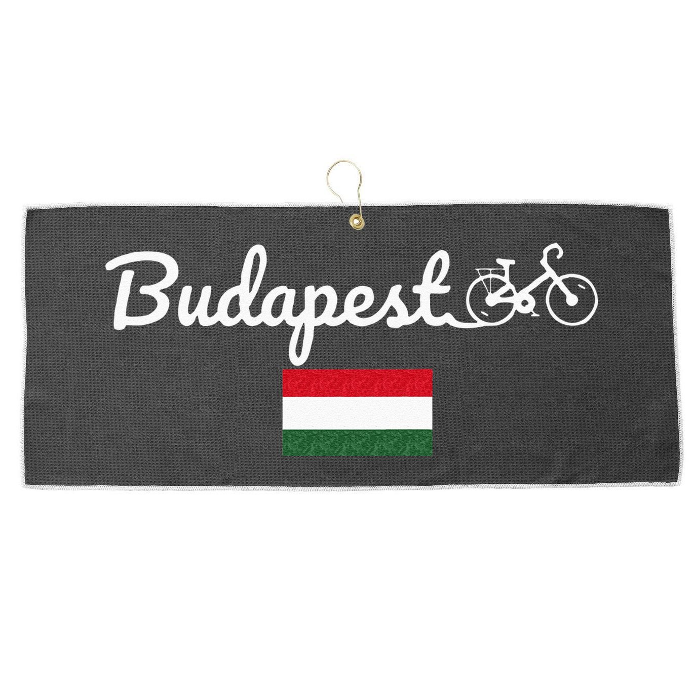 Bike Budapest Hungary Biking Cycling Bike Lover Large Microfiber Waffle Golf Towel