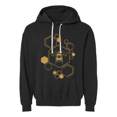 Bee Beekeeping Honeycomb Honey Beekeeper Bee Garment-Dyed Fleece Hoodie