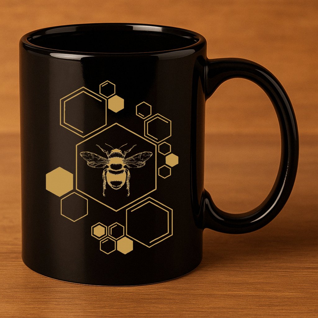 Bee Beekeeping Honeycomb Honey Beekeeper Bee 11oz C Handle Ceramic Mug