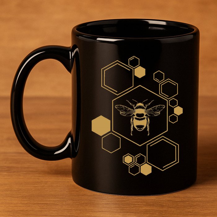 Bee Beekeeping Honeycomb Honey Beekeeper Bee 11oz C Handle Ceramic Mug