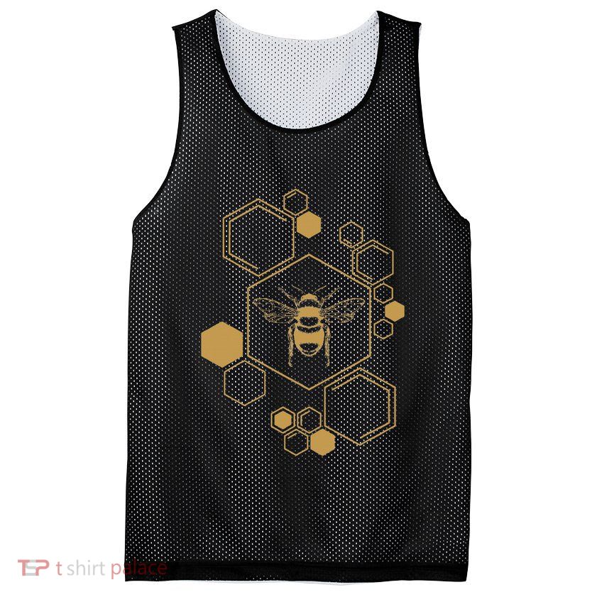 Bee Beekeeping Honeycomb Honey Beekeeper Bee Mesh Reversible Basketball Jersey Tank