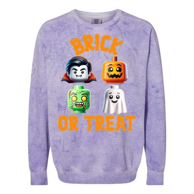 Building Bricks Halloween Costume Brick Or Treat Monsters Colorblast Crewneck Sweatshirt