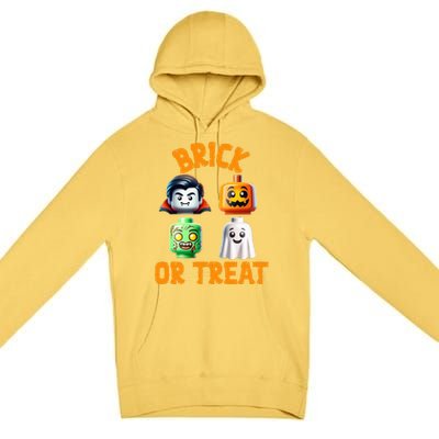 Building Bricks Halloween Costume Brick Or Treat Monsters Premium Pullover Hoodie