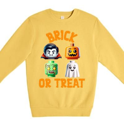 Building Bricks Halloween Costume Brick Or Treat Monsters Premium Crewneck Sweatshirt