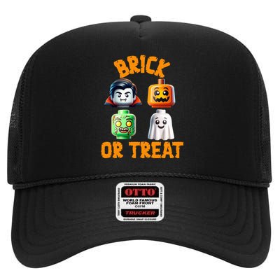 Building Bricks Halloween Costume Brick Or Treat Monsters High Crown Mesh Back Trucker Hat