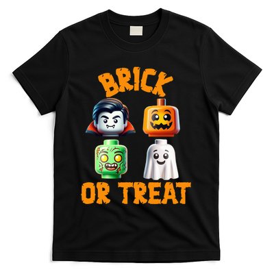 Building Bricks Halloween Costume Brick Or Treat Monsters T-Shirt