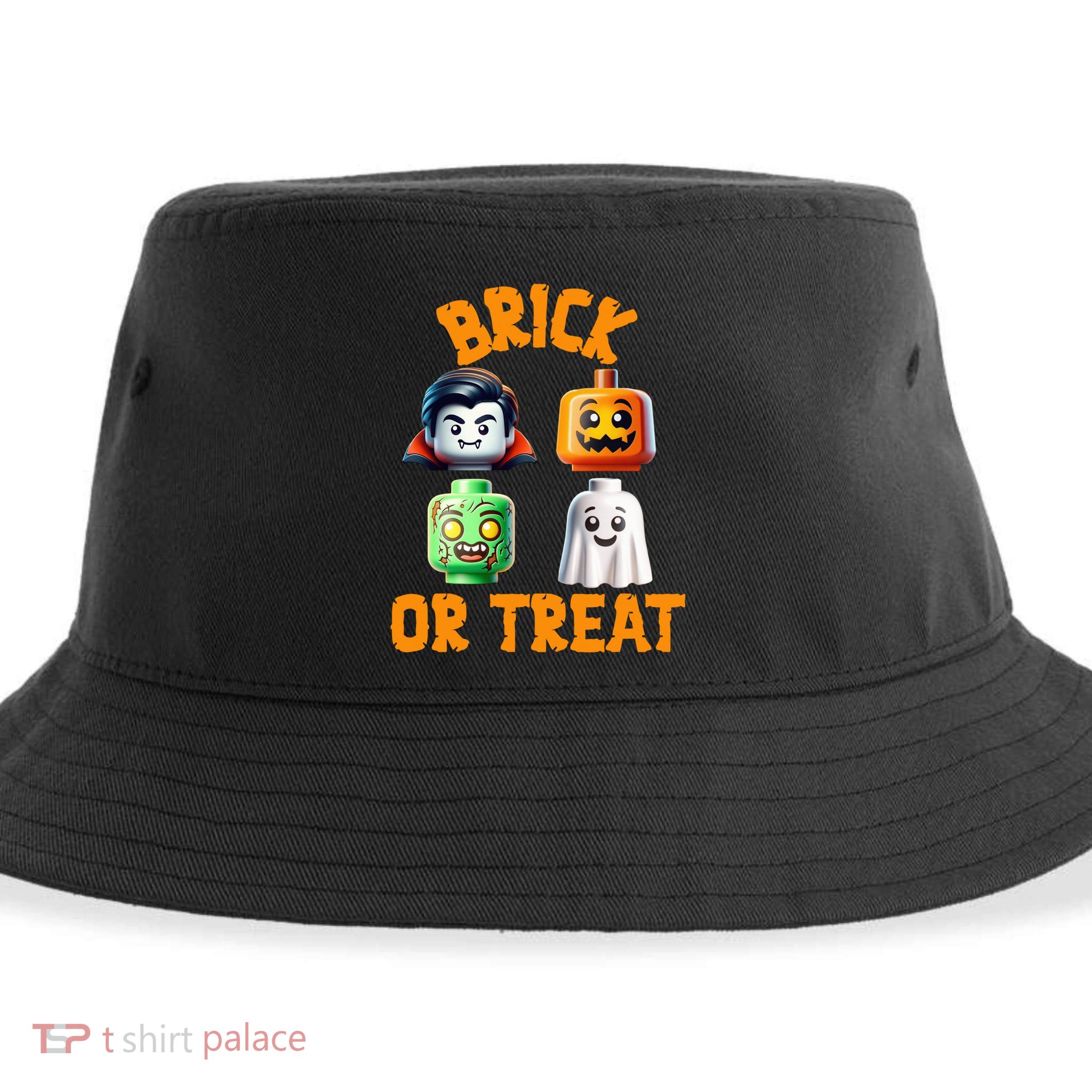 Building Bricks Halloween Costume Brick Or Treat Monsters Sustainable Bucket Hat