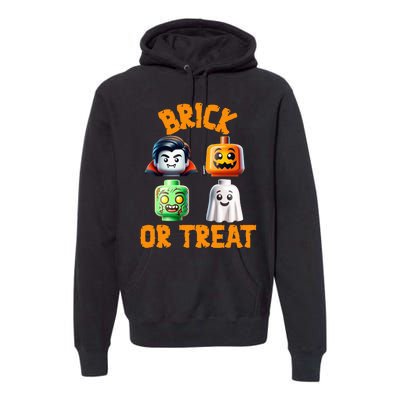 Building Bricks Halloween Costume Brick Or Treat Monsters Premium Hoodie