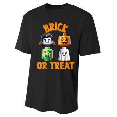 Building Bricks Halloween Costume Brick Or Treat Monsters Performance Sprint T-Shirt