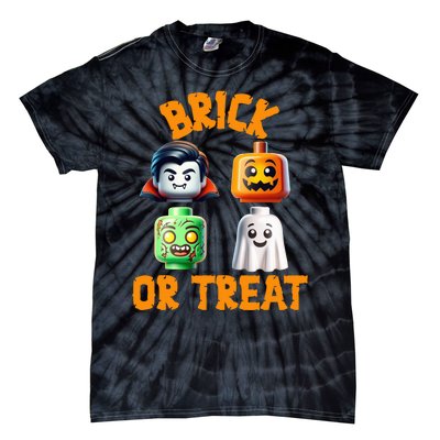 Building Bricks Halloween Costume Brick Or Treat Monsters Tie-Dye T-Shirt