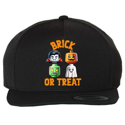 Building Bricks Halloween Costume Brick Or Treat Monsters Wool Snapback Cap