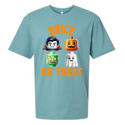 Building Bricks Halloween Costume Brick Or Treat Monsters Sueded Cloud Jersey T-Shirt