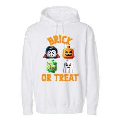 Building Bricks Halloween Costume Brick Or Treat Monsters Garment-Dyed Fleece Hoodie