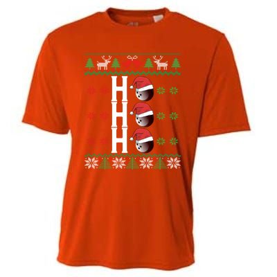 Bowling Ball Ho Ho Ho Ugly Christmas Bowler Cool Gift Cooling Performance Crew T-Shirt