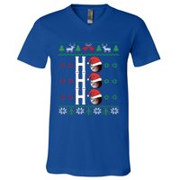 Bowling Ball Ho Ho Ho Ugly Christmas Bowler Cool Gift V-Neck T-Shirt