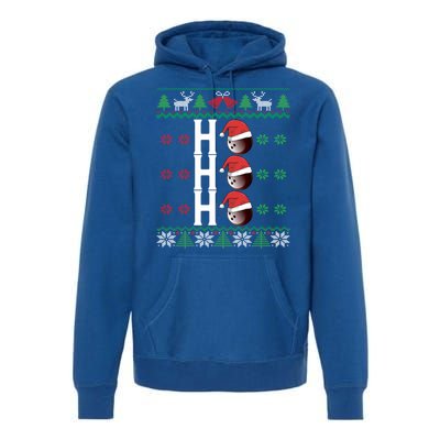 Bowling Ball Ho Ho Ho Ugly Christmas Bowler Cool Gift Premium Hoodie